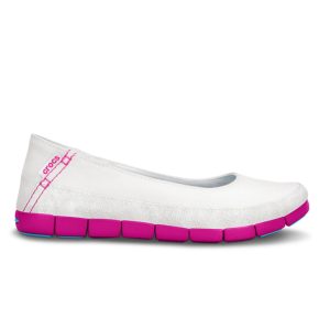 Crocs Stretch Sole Flat White Candy Pink